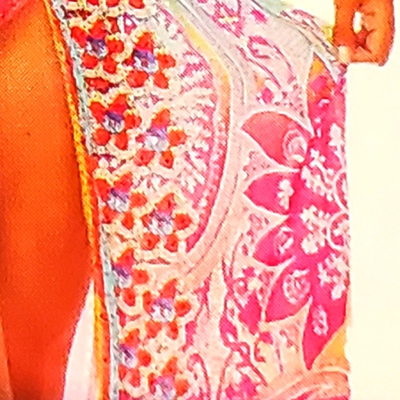 NEW SET LA MODA TRUE COLORS 100% SILK KAFTAN AND SWIMSUIT - Picture 6 of 7